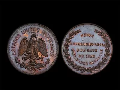 Mex  Rare And Unique In This Condition Gral Pablo Gonzalez Medal 1920 PCGSMS 65+ • $570