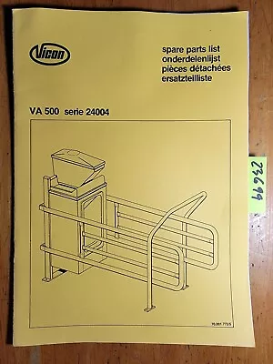 Vicon VA500 Series 24004 Automatic Feeder Parts Manual 70.001.772/5 • $15
