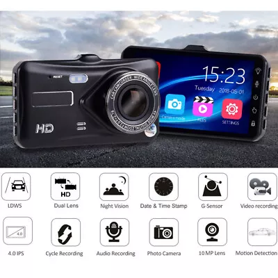 $44.95 • Buy 1080P Car Dash Camera Video DVR Recorder Front And Rear Night Vision Dual Cam AU