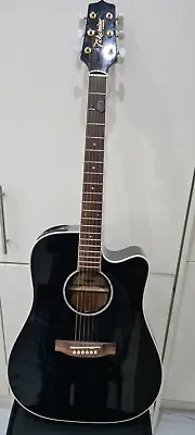 Takamine Electro Acoustic Guitar Used Black EG341SC Including Hard Case • £475