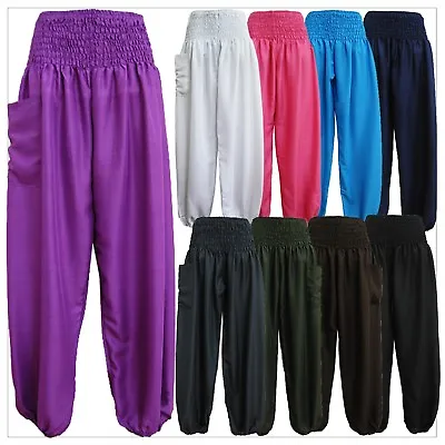 $21.95 • Buy Ladies Smock Harem Pants Bohemian Boho Hippie Aladdin Yoga Genie Trousers HPC