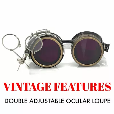 Vintage Victorian Steampunk Costume Goggles Cosplay Glasses • $24.99