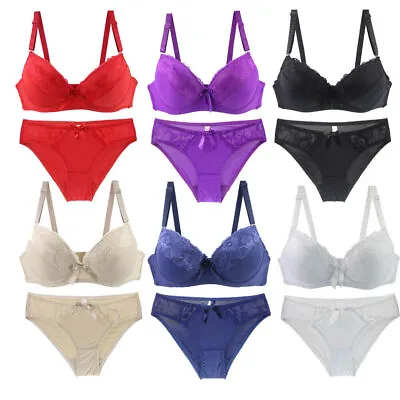 Uk Size Ladies Push Up Padded Bra Sets Everyday Bra Lingerie 34-42 B/c/d/dd/e • £7.98