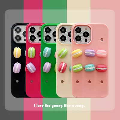 For Apple 15 14 13 12 Pro Max Hole Silicone Diy Macaron Color Phone Case • $10.99