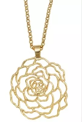 MERCEDES SHAFFER 24K Gold Plated Camellia Pendant • $29