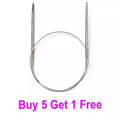 43cm 60cm 65cm 80cm 120cm Circular Knitting Needle Stainless Steel 1.5mm - 10mm • £2.99