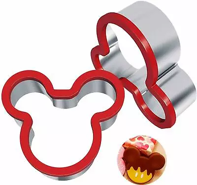  2 Pack Mickey Mouse Cookie Cutter Stainless Steel Sandwich Food Grade • $19.99