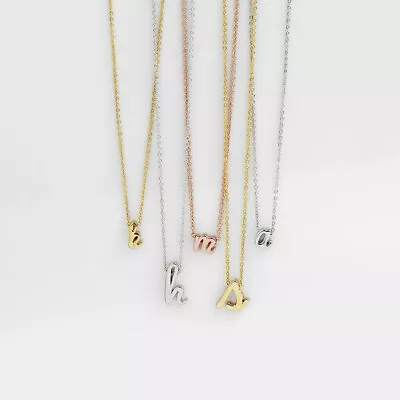 £3.59 • Buy Silver Rose Gold Initial Alphabet Letter Women Ladies Friendship Chain Necklace