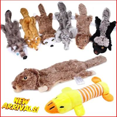 No-Stuffing Plush Dog Toys Indestructible Pet Puppy Sound Chew Squeaker Squeaky. • £7.59