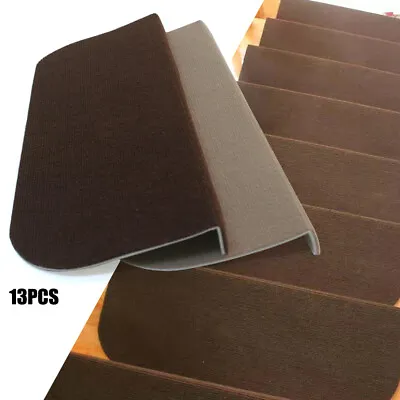 13 PCS Adhesive Carpet Stair Treads Non-Slip Step Stair Protection Cover Pads • $27