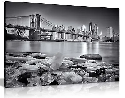 £44.99 • Buy New York Brooklyn Bridge Skyline Framed Canvas Print Wall Art Home Decor