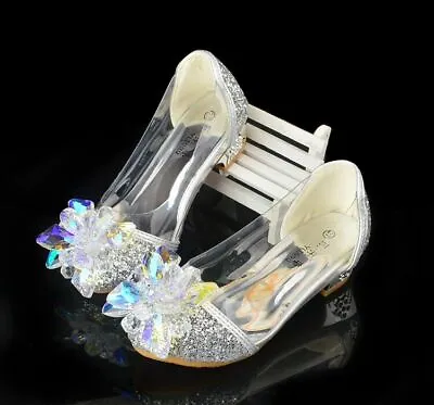 Girls Christmas Birthday Party Cinderella Elsa ANNA Princess Crystal High Heels • $40.69