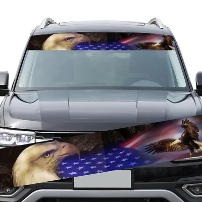 Car Decor Sticker DIY Decal American Flag Graphic For Windshield Top Sunshade • $13.03