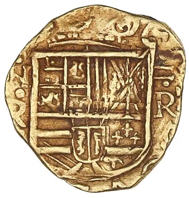 Colombia Bogota Gold Cob 2 Escudos Philip IV Assayer R To Right (ca. 1650) • $5650