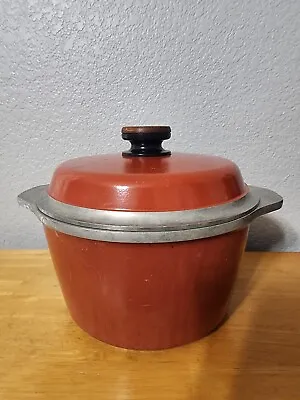 $32 • Buy Vintage Kitchen Fair KF Stock Pot Cast Aluminum Dutch Oven 12 Inch Red