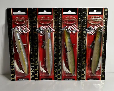Lucky Craft Gunfish 117 Topwater Lure - (LOT OF 4) Chartreuse Shad & BE Gill • $37.79