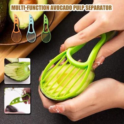 Avocado Slicer Peel Stone Remove Slice Cutter Toast Mango Papaya Tool 3 In1 • £3.95