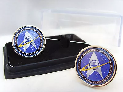 £10.99 • Buy Star Trek Starfleet Communications Badge Mens Cufflinks Cuff Links Gift