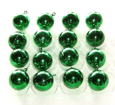 Christmas Mini Ornaments Non Shatter 1  25mm Balls Shiny Green Miniature Tree • $9.95