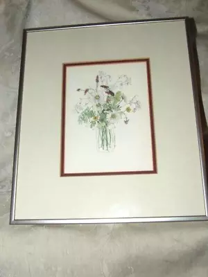 4 1980s Mary Lou Rich Goertzen Floral Botanical Prints Signed Framed Matted • $400