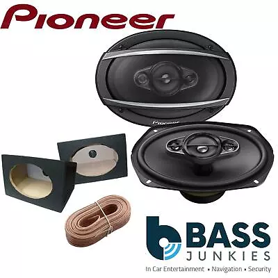 Pioneer 6x9  4- Way 1300 Watts A Pair Speakers With Black 6x9 Boxes And Cable • £109