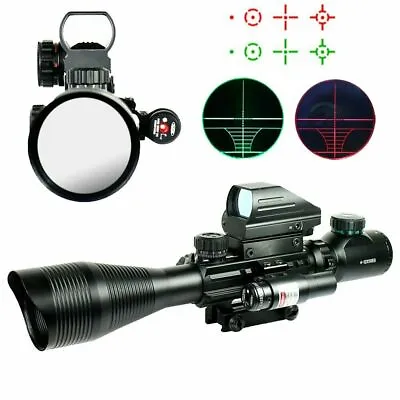 4-12X50 EG Rifle Scope With Holographic 4 Reticle Sight & Red Laser JG8 • $73.75