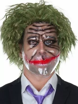 Joker Translucent Plastic Mask Halloween Costume Accessory Full Face Horror • $12.08