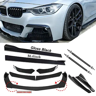 For F30 E92 E90 E36 Front Bumper Lip Spoiler Splitter 86.6  Side Skirt Rear Body • $69.99