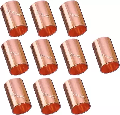 (10)  Plumbing 1/2  C X C LF Copper Slip Coupling Pressure Copper Fitting Withou • $17.49