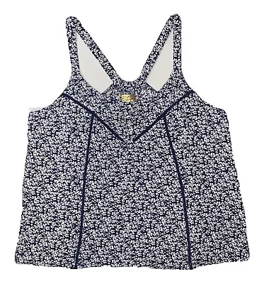 Vera Wang Tank Blouse Junior Flowy Top Blue Print Size Large • $6.95