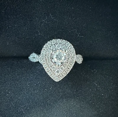 $250 • Buy White Gold Diamond Teardrop Engagement Ring 