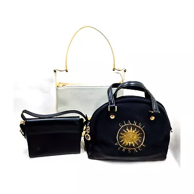 Versace Shoulder Bag  Shoulder Bag Hand Bag 3 Set Black Leather 3750223 • $51