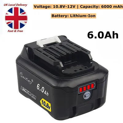 10.8V 12V 6.0Ah Li-Ion Battery For Makita CXT BL1040 BL1041 BL1015 BL1020B 1021B • £19.99