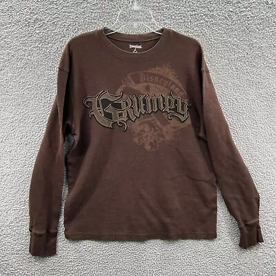 Grumpy Mens Shirt Extra Large Brown 100% Cotton Disney Long Sleeve Pullover • $14.99