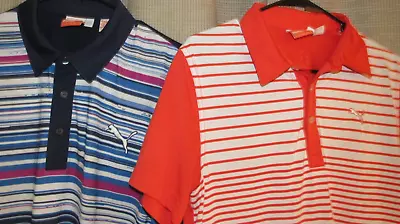 PUMA Cell Mens Medium Golf Polo Shirt Lot Short Sleeved Colorful Microfiber • $28.99