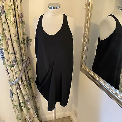 Acne Size 36 UK 8 Black Shift Dress Party Going Out Clubbing Cocoon Strappy  • £19