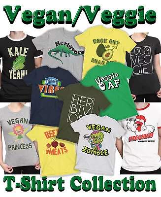 Mens Womens VEGAN T-shirts Vegetarian Plant  VEGANUARY Premium Quality Gift • £8.95