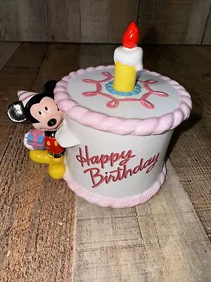 Disney Mickey Mouse TeleFlora Birthday Cake Ceramic Planter Flower Vase  • $19