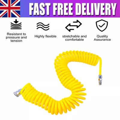 Compressor Air Line Hose 10M Coil 10 Metre Coiled For Air Tools 1/2  Swivel Kit • £11.27