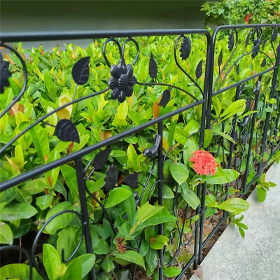 80cm Tall Steel Garden Fence 5 Panels Total Rust-Resistant Screen Gate Outdoor • £59.95