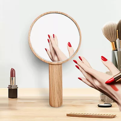 Hand Held Mirror Extra Large Wooden For Barber Salon Makeup Cosmetic With Handle • $17.10