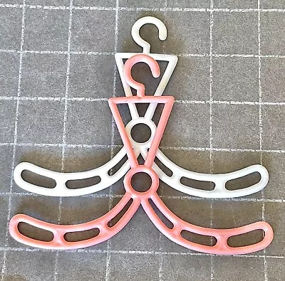 Two Totsy Doll Pink & White Color Plastic Clothes Hangers  • $5