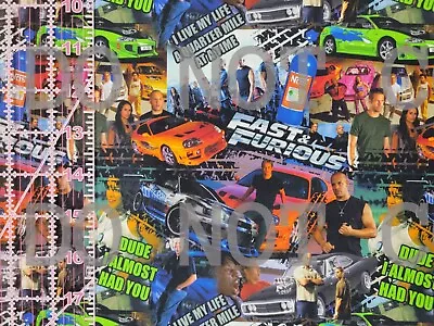 Custom 100% Cotton Woven Fabric Fast And Furious Movie By The 1/4 Yard 9x56 • $5.49