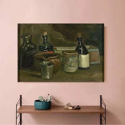 Van Gogh Still-Life With Bottles And Earthenware Hand-painted Oil Painting • $95