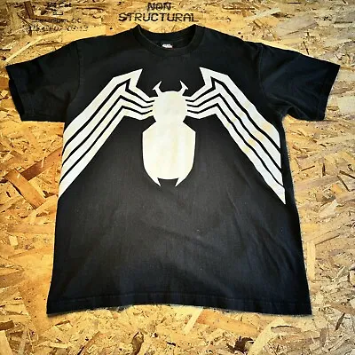 Vintage Venom Suit Logo Marvel T Shirt Size Large Black • $18