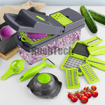 14-In-1 Fruit Vegetable Slicer Cutter Food Onion Veggie Dicer Chopper Kitchen • $24.61