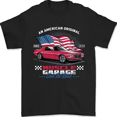Own The Road USA Muscle Car American Flag Mens T-Shirt 100% Cotton • £8.49