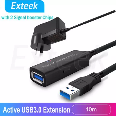$55.41 • Buy 10m USB 3.0 Active Extension Extender Cable Male To Female Signal Booster Chip