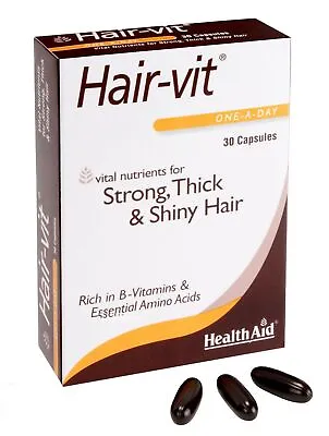 Healthaid Hair-vit 30cap - Vital Nutrients For Strong Thick & Shiny Hair • £15.99