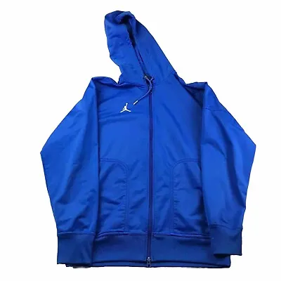 Air Jordan Hoodie Mens Small Blue Fleece Full Zip JumpMan Hooded Sweatshirt • $31.35